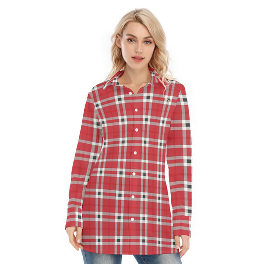 Houston Tartan Plaid Cougars Women's Long Shirt