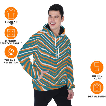 Miami Football Game Day All-Over Print Men's Heavy Fleece Raglan Hoodie
