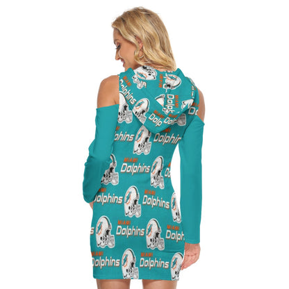 Miami Football Game Day All-Over Print Women's Tight Dress