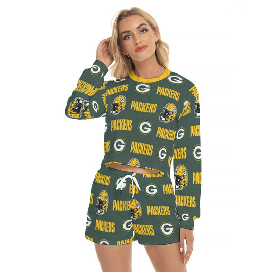 Green Bay Football Game Day All-Over Print Women's Short Sweatshirt And Pants Suit
