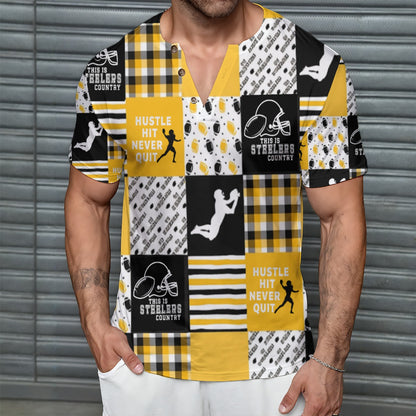 All-Over Print Men's Short Sleeve T-Shirt With Sports Collar