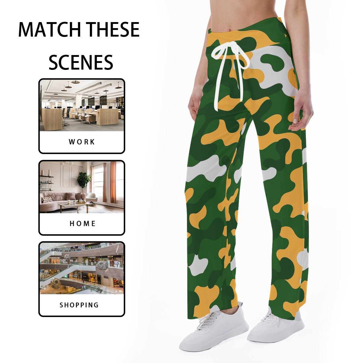 Green Bay Football Game Day All-Over Print Women's High-waisted Straight-leg Trousers