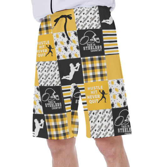 All-Over Print Men's Beach Shorts With Side Pocket