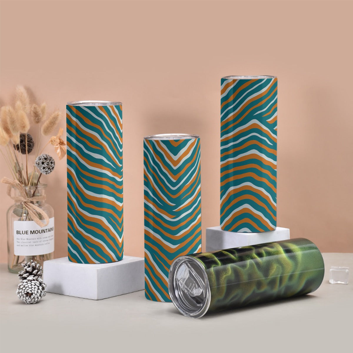 Miami Football Game Day Tumbler with twinkle surface  20oz