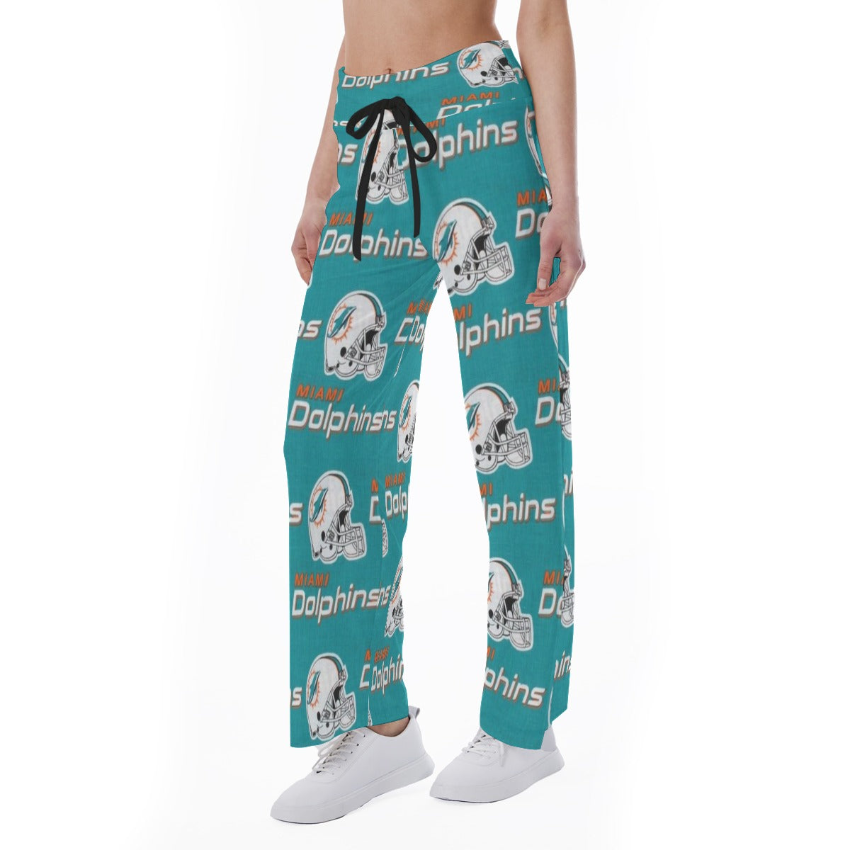 Miami Football Game Day All-Over Print Women's High-waisted Straight-leg Trousers