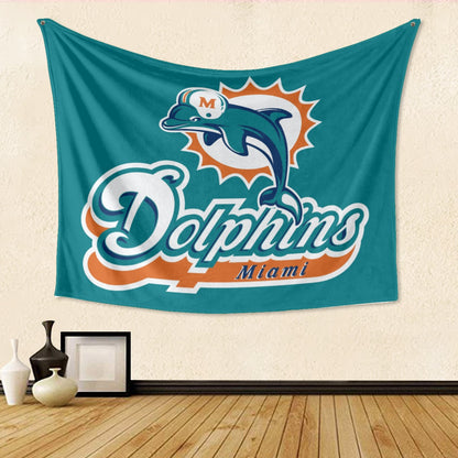 Miami Football Game Day Single-Side Print Tapestry