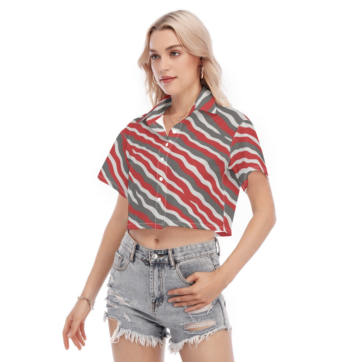 Ohio State Zubaz Buckeyes Women's Cropped Shirt