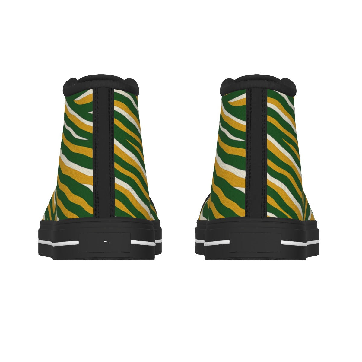 Green Bay Football Game Day Men's Black Sole Canvas Shoes