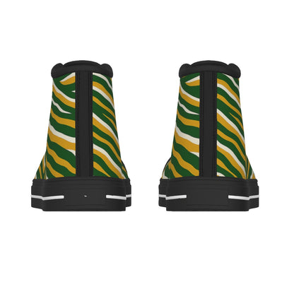 Green Bay Football Game Day Men's Black Sole Canvas Shoes