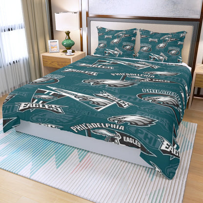 Philadelphia Football Game Day Three Piece Duvet Bedding Set