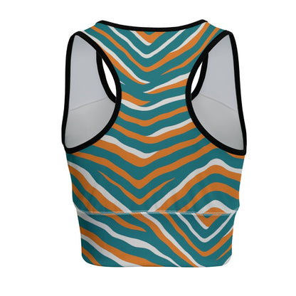 Miami Football Game Day All-Over Print Women's Sports Bra|210GSM