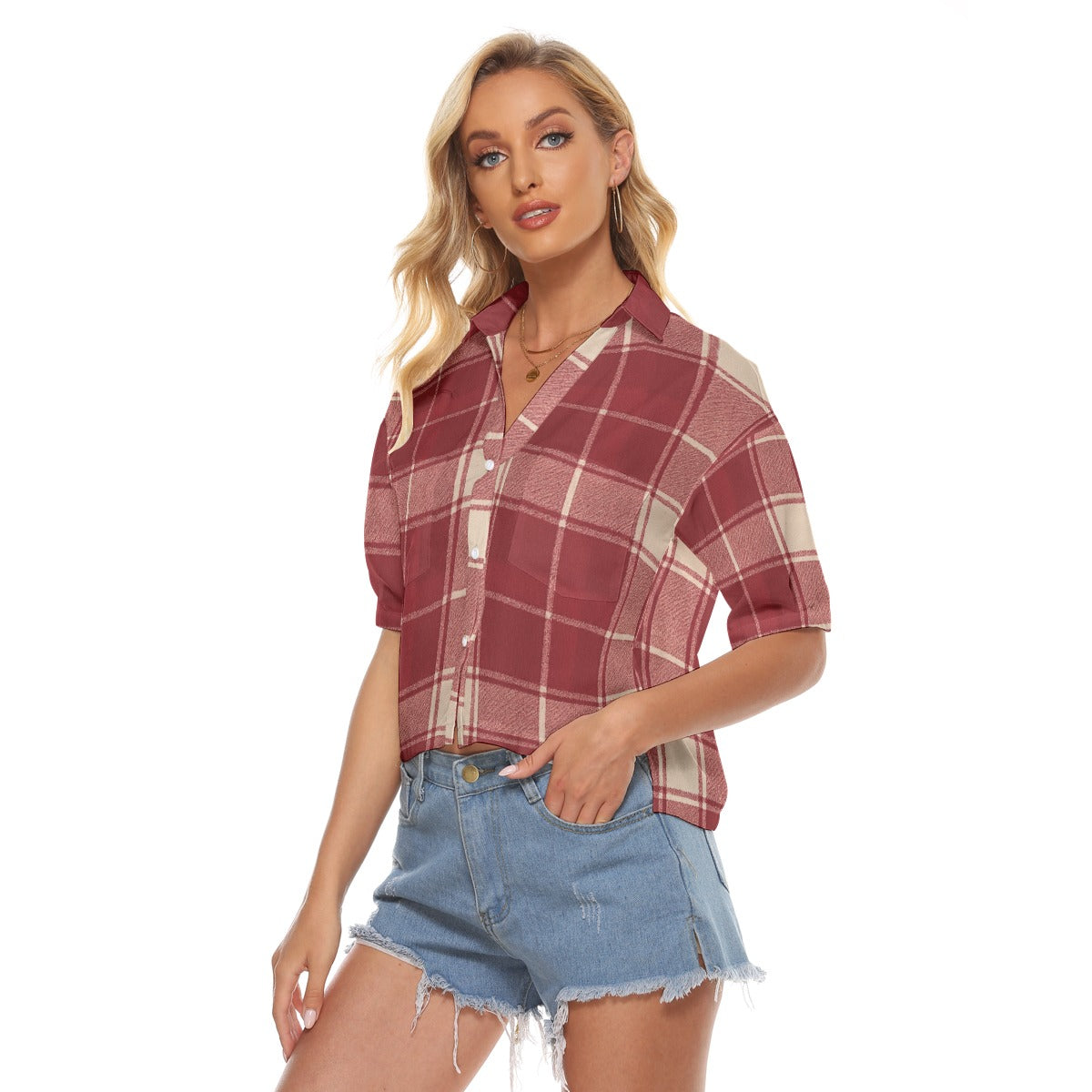 Urban Legend Oklahoma Sooners Tartan Plaid Women's V-Neck Shirt – Crimson and Cream College Streetwe