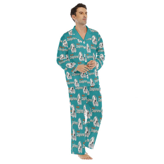 Miami Football Game Day All-Over Print Men's Lapel Pajama Set