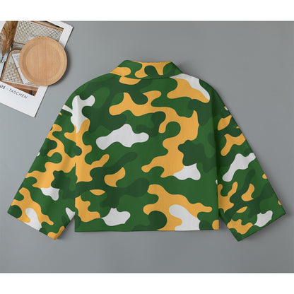 Green Bay Football Game Day All-Over Print Women's Cropped Jacket | 245GSM Cotton