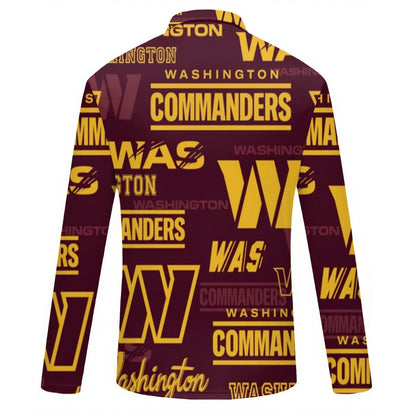 Washington Commanders Women's Quarter Zip Sport Shirt With  Long Sleeve