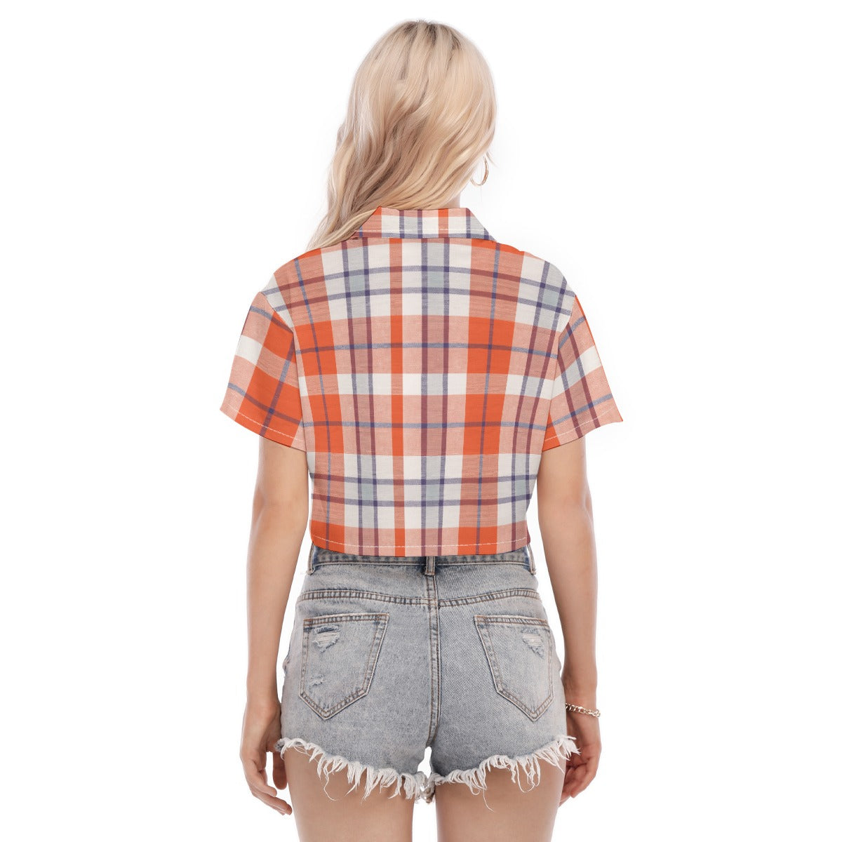 Clemson Tartan Plaid Women's Cropped Shirt