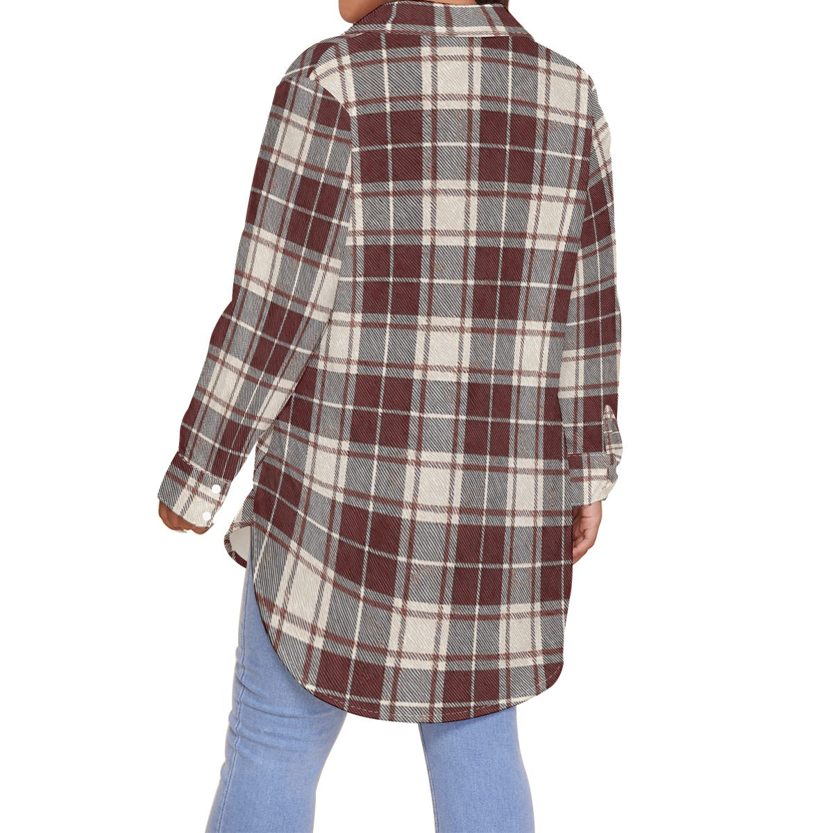Oklahoma Tartan Plaid Sooners Women's Shirt With Long Sleeve(Plus Size)