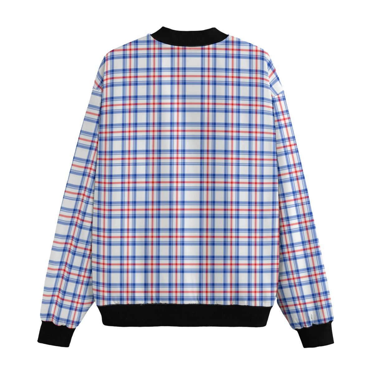 Fraser – red, blue and white tartan Fleece Bomber Jacket