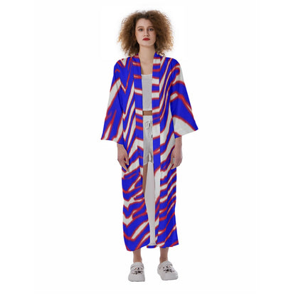 Buffalo Bills Zubaz Women's Satin Kimono Long Robe