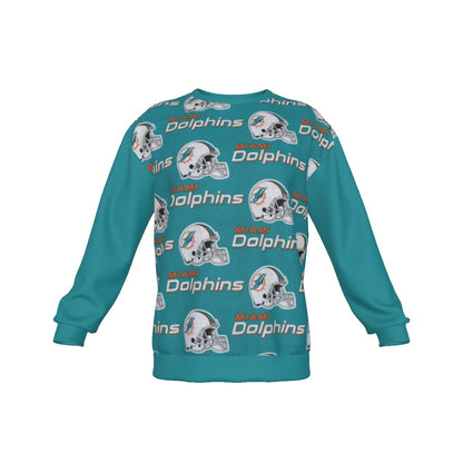 Miami Football Game Day All-Over Print Men's Drop Shoulder Round Neck Long-Sleeved Sweatshirt