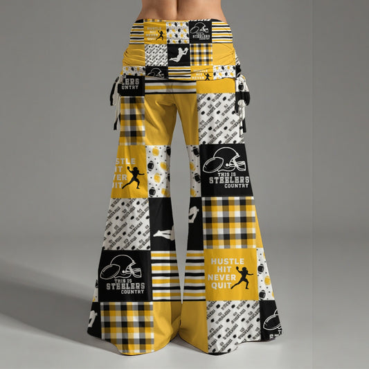 All-Over Print Women's High Waist Wide Leg Pants
