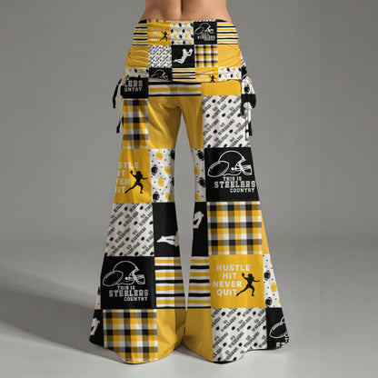 Pittsburgh Steelers Women's High Waist Wide Leg Pants
