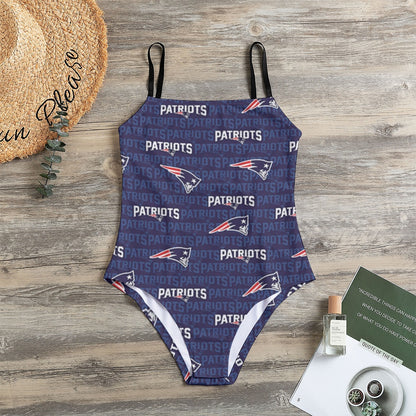 New England Football Game Day All-Over Print Women's Halter Strap Swimsuit