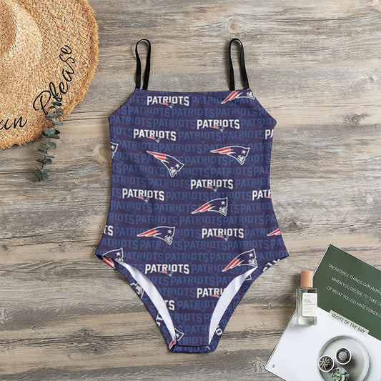New England Football Game Day All-Over Print Women's Halter Strap Swimsuit