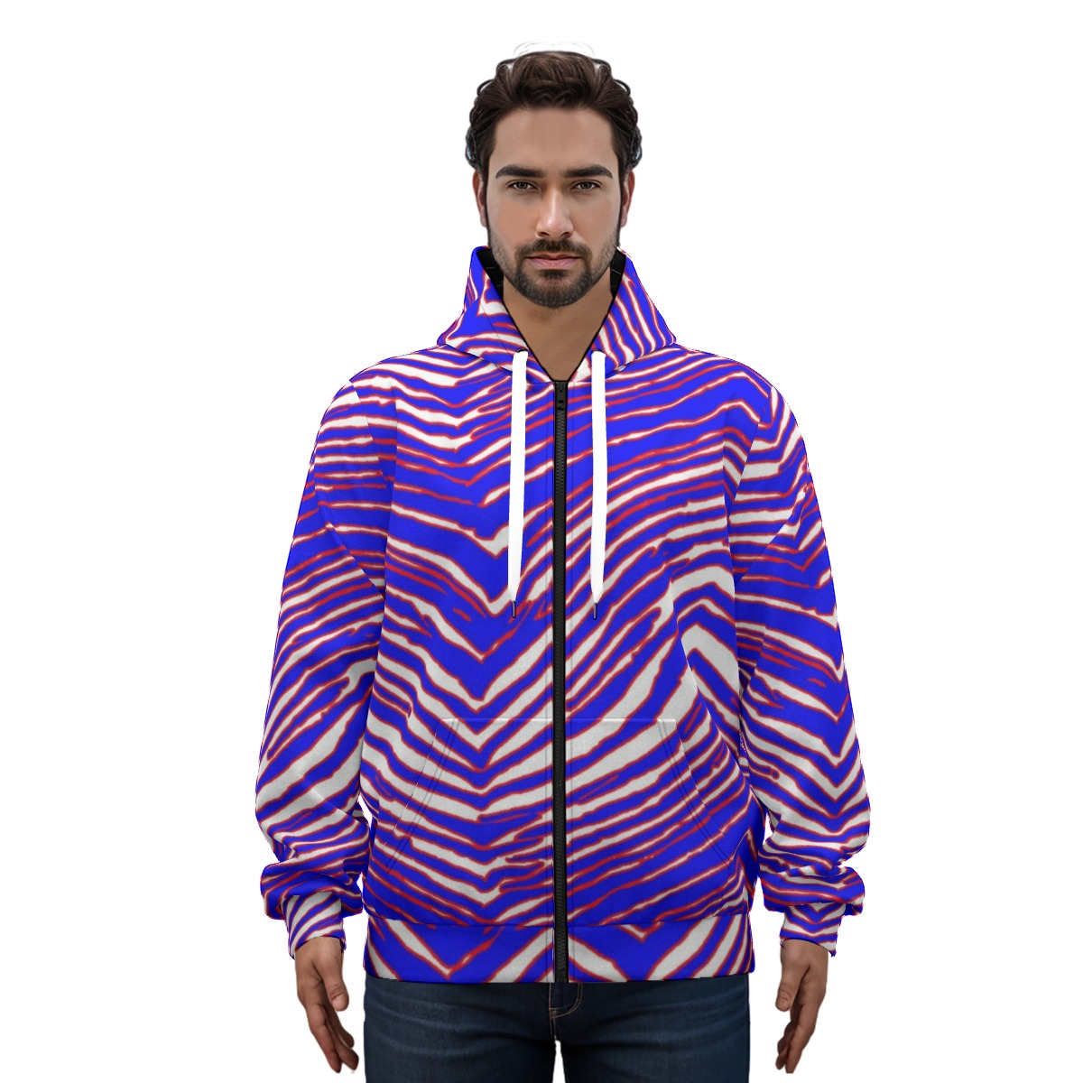 Buffalo Bills Zubaz Unisex Pullover Hoodie With Zipper Closure | 310GSM Cotton