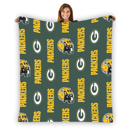 Green Bay Football Game Day Single-Side Printing Flannel Blanket