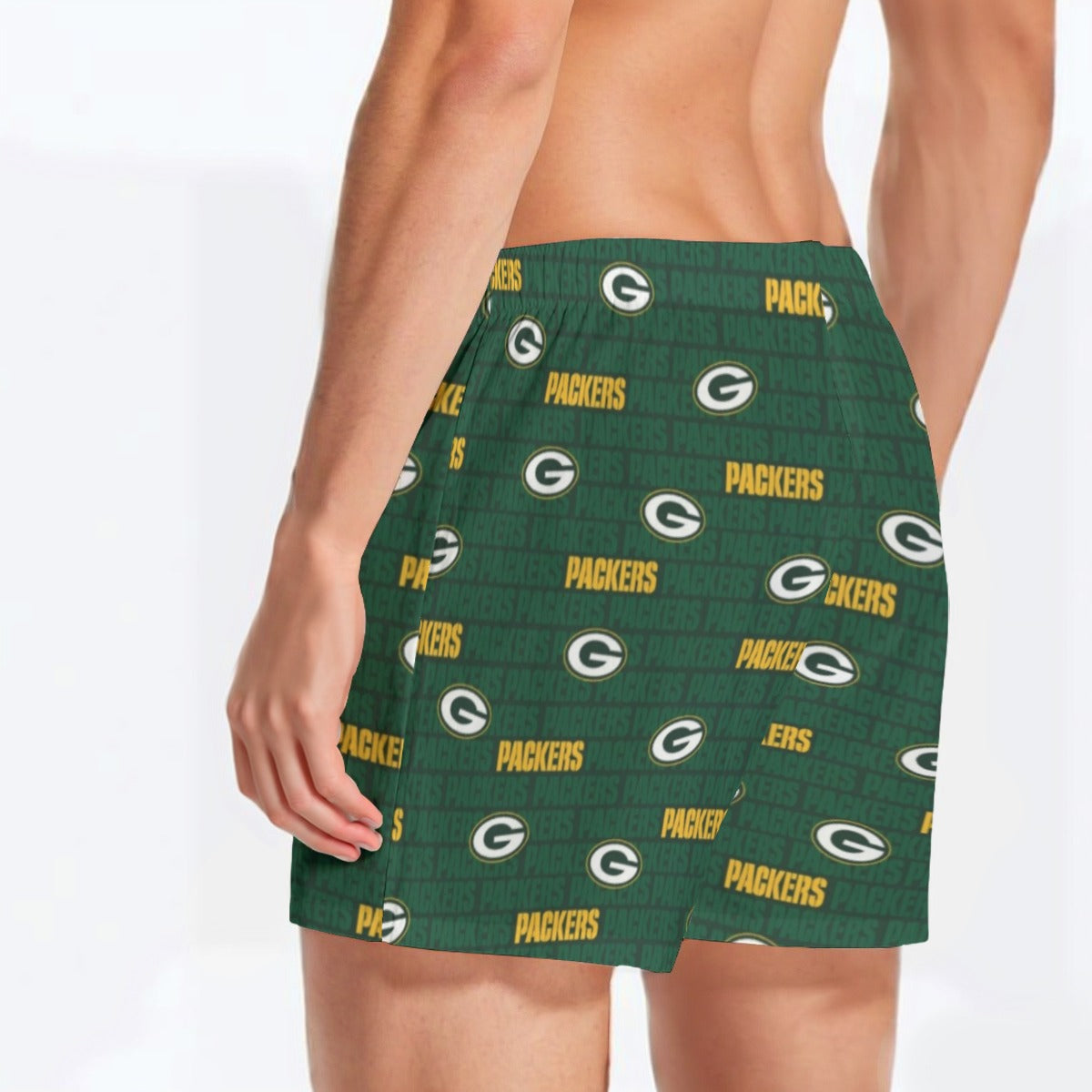 Green Bay Football Game Day All-Over Print Men's Short Boxer Briefs|115GSM Cotton poplin
