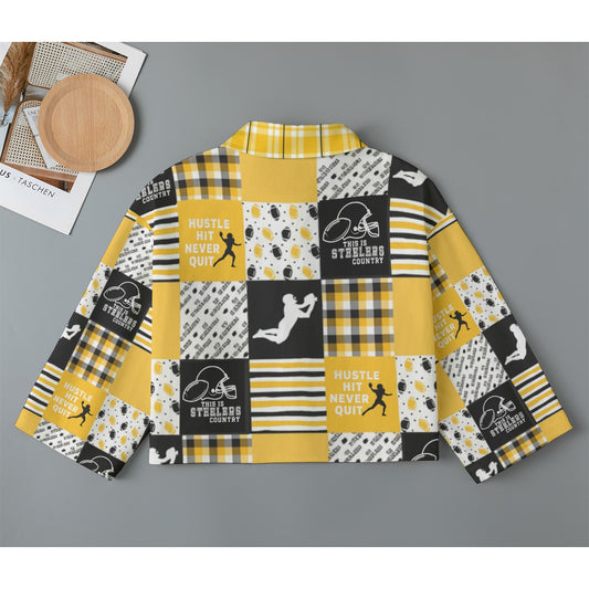 All-Over Print Women's Cropped Jacket | 245GSM Cotton