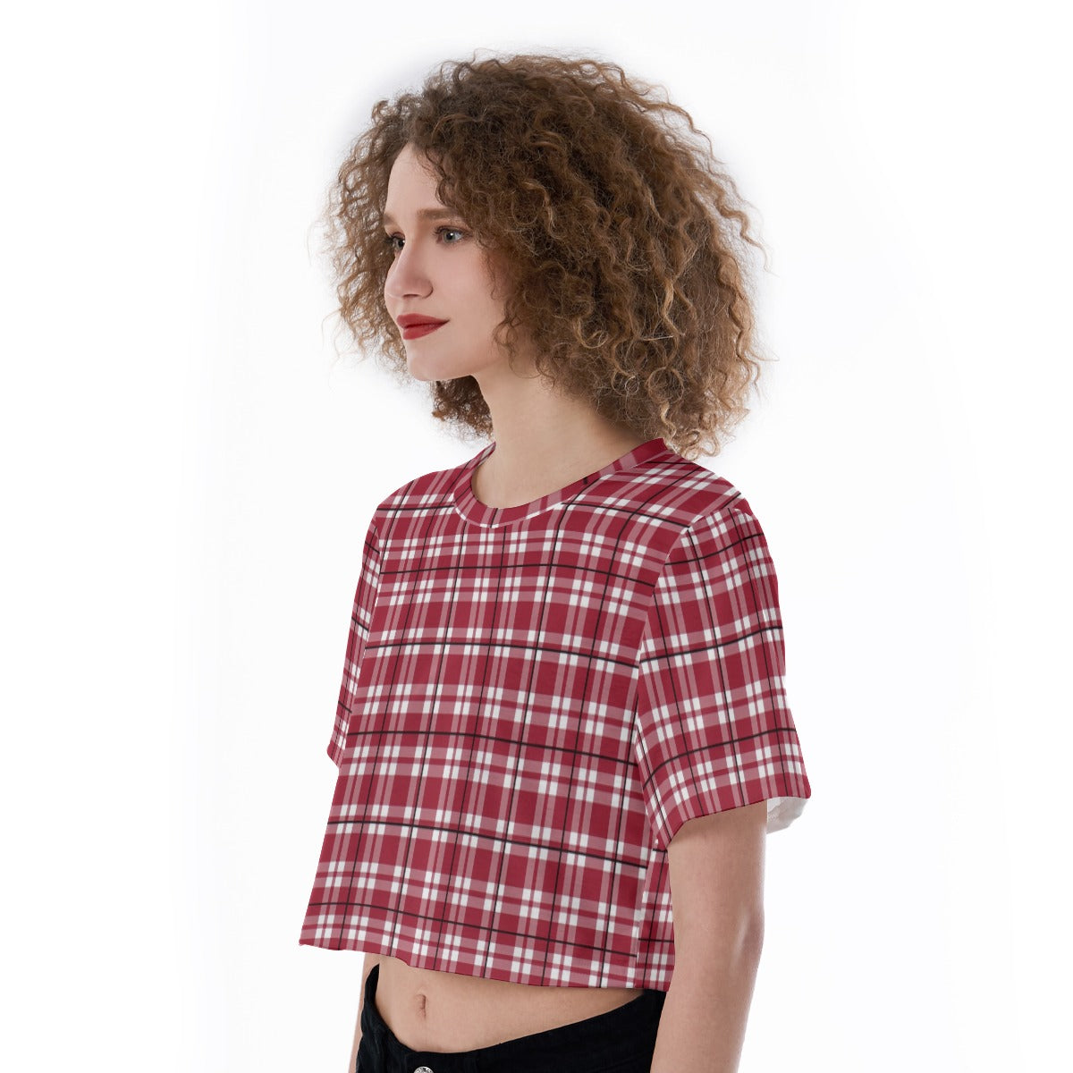 Alabama Tartan plaid Cropped T-Shirt