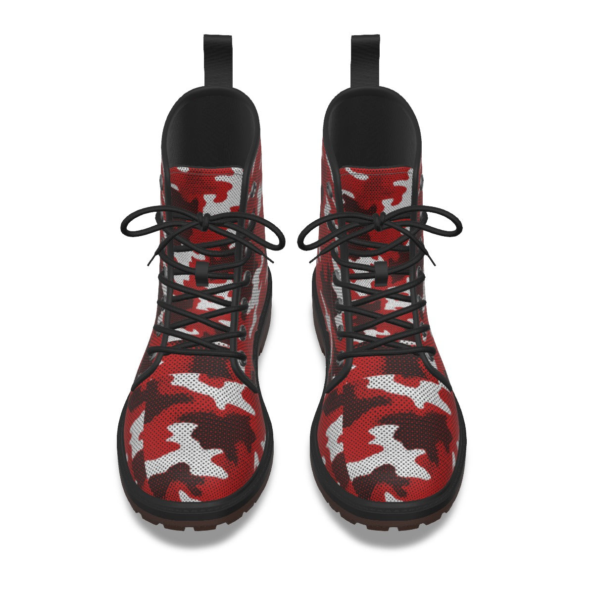 Urban Legend Houston Red and White Camo Martin Short Boots – Cougars-Inspired College Streetwear for