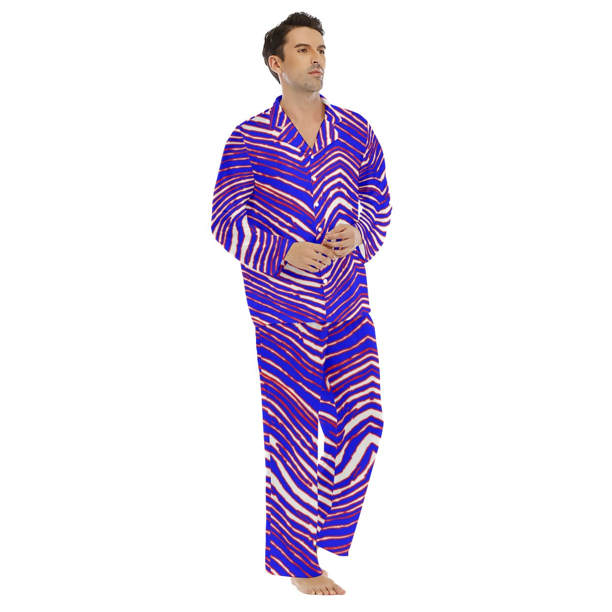 Buffalo Bills Zubaz Men's Lapel Pajama Set