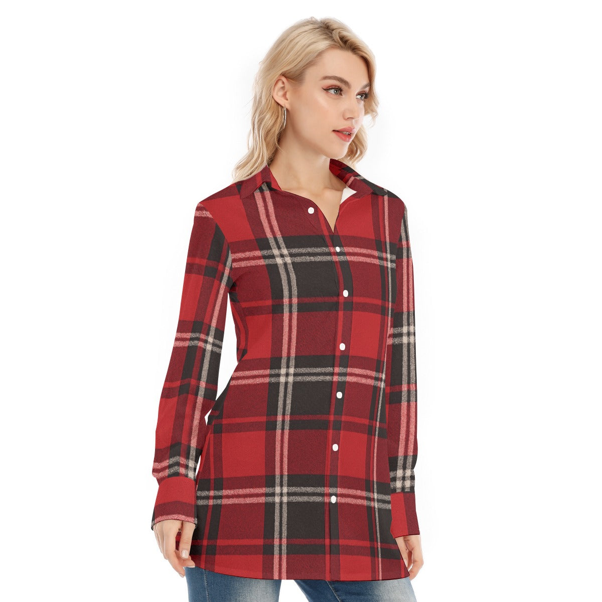 Cincinnati - Bearcats Tartan Plaid Women's Long Shirt