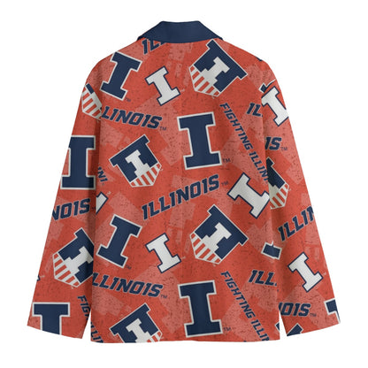 Illinois Urbana - Fighting Illini Game Day Flat Lapel Collar Blazer