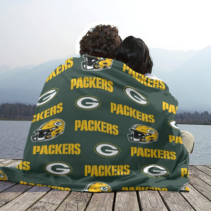 Green Bay Football Game Day Single-Side Printing Flannel Blanket