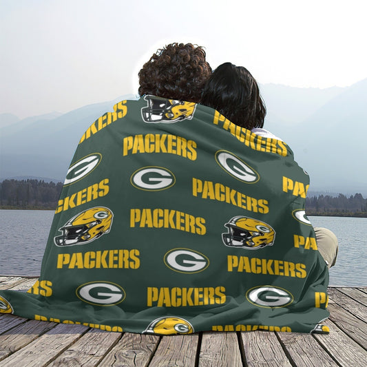 Green Bay Football Game Day Single-Side Printing Flannel Blanket
