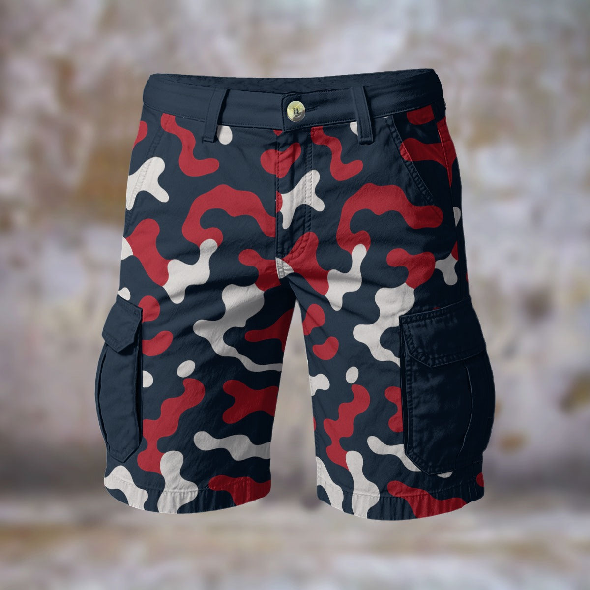 Urban Legend New England Patriots Navy Red White Camo Cargo Shorts