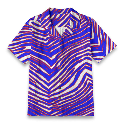 Buffalo Bills Zubaz Men's Casual Hawaiian Short Sleeve Shirt | 125GSM Cotton