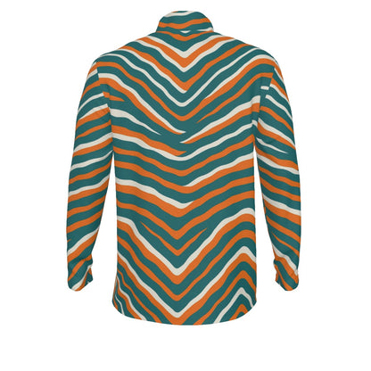 Miami Football Game Day All-Over Print Men's Sports Collar Jersey With Long Sleeve| Interlock