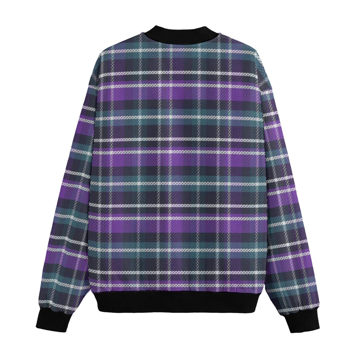 Isle of Skye – purple green tartan Fleece Bomber Jacket