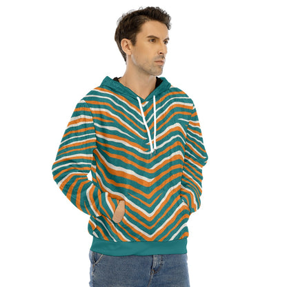 Miami Football Game Day All-Over Print Men's Pullover Hoodie | Velvet