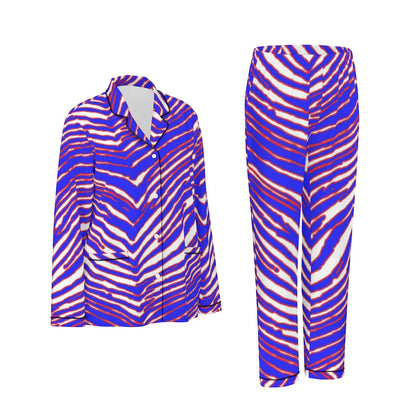 Buffalo Bills Zubaz Women's Long Sleeve Pajama Set With Black Contrast Piping