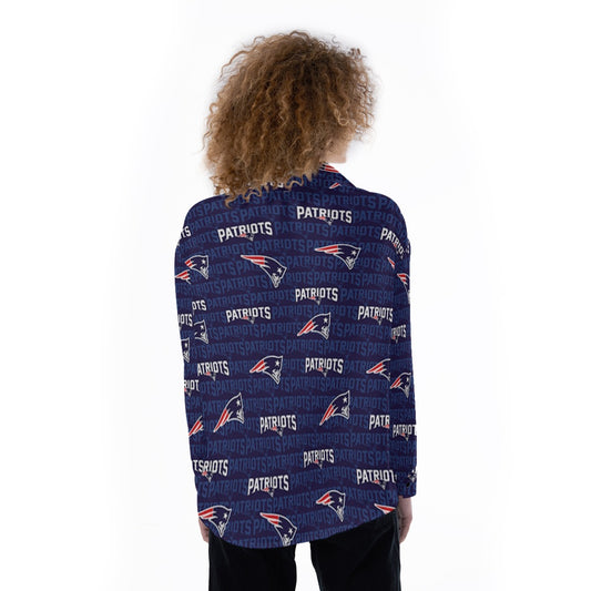 New England Football Game Day All-Over Print Women's Satin Shirt