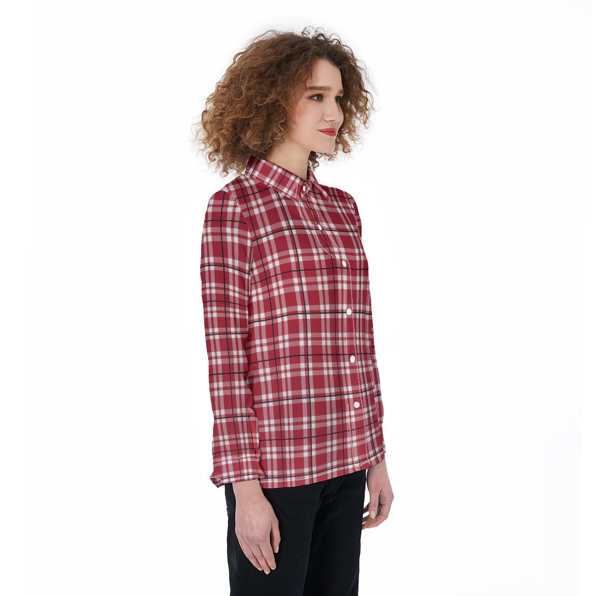 Arkansas - Razorbacks tartan Plaid  Women's Elastic-Back Shirt