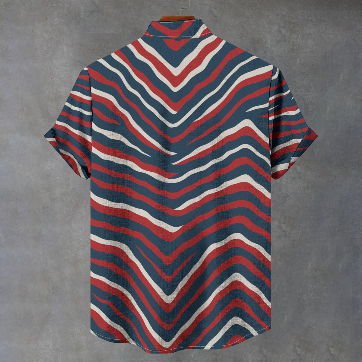 New England Football Game Day All-Over Print Men's Stand Collar Shirt|110GSM Imitation Flax