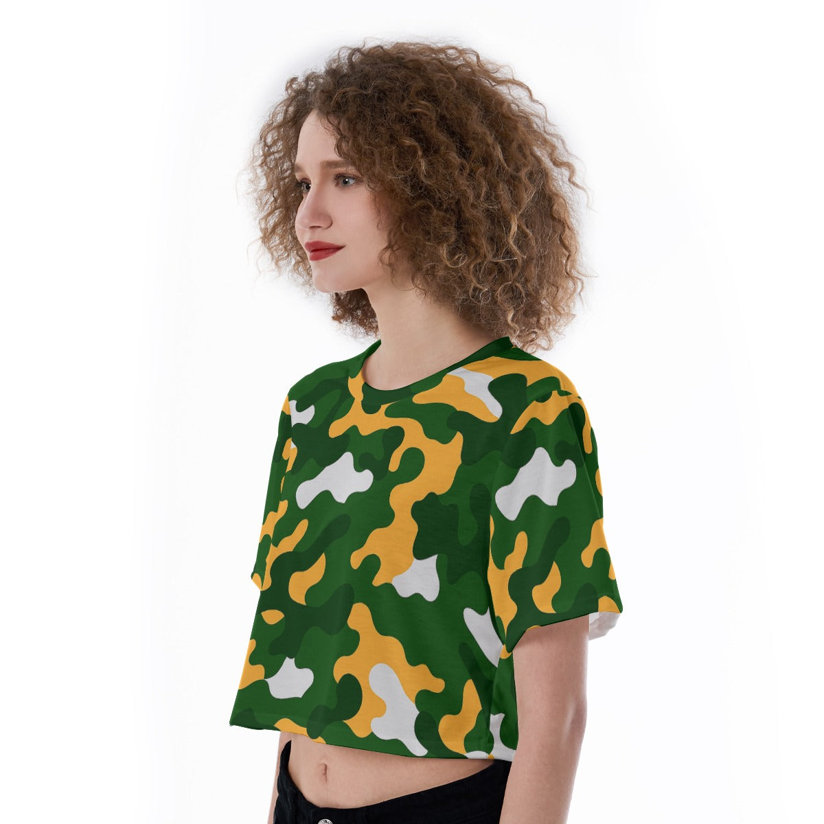 Green Bay Football Game Day All-Over Print Cropped T-Shirt