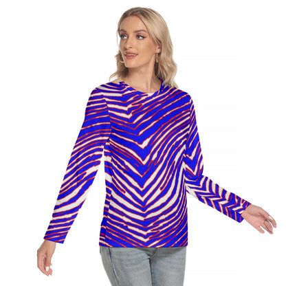 Buffalo Bills Zubaz Women's O-neck Long Sleeve T-shirt
